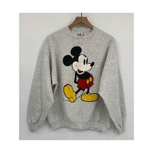 Vintage Disney Designs‎ Sweater XL Grey Mickey Mouse 90s Made USA